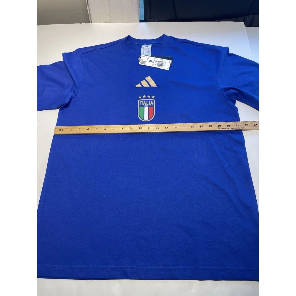 Adidas Italy Soccer Team Men's DNA Graphic T-shirt Blue Size M New